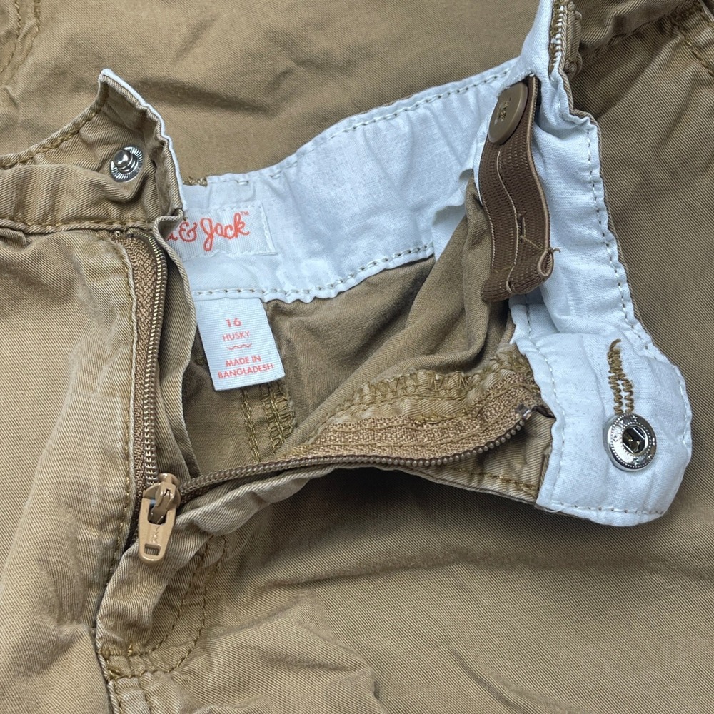 Cat & Jack Pants Boys 16 Husky Straight Brown Reinforced Knee 4 Pack Bundle EUC - Picture 10 of 15